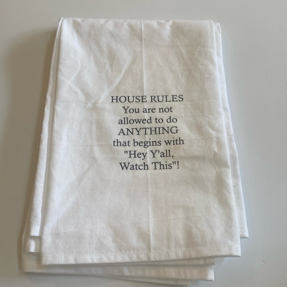 All occasion funny kitchen towel 24x24 NEW with tags